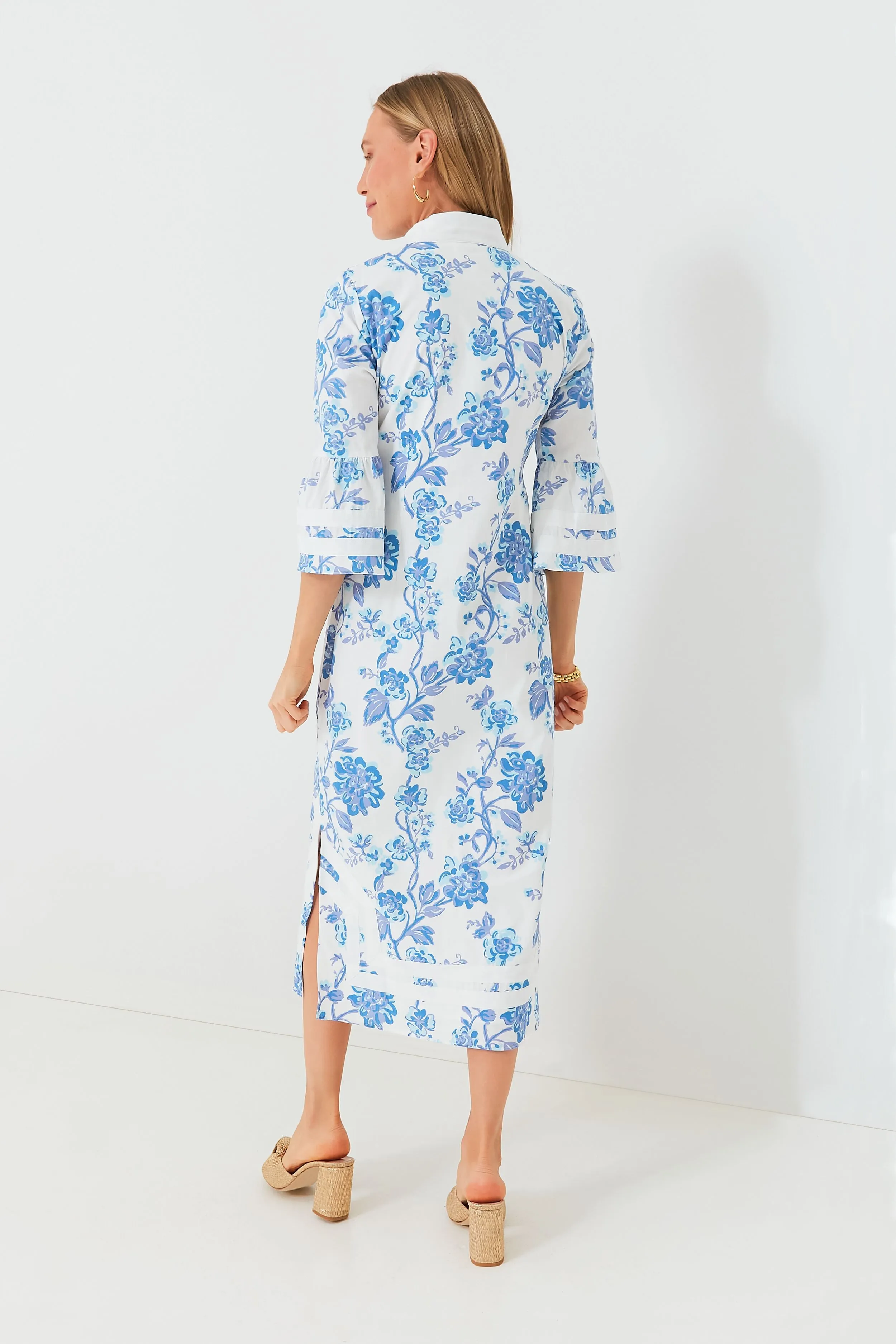 Blue Floral Kit Caftan Dress